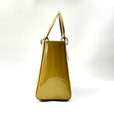 Metallic Patent Cannage Medium Lady Dior Yellow