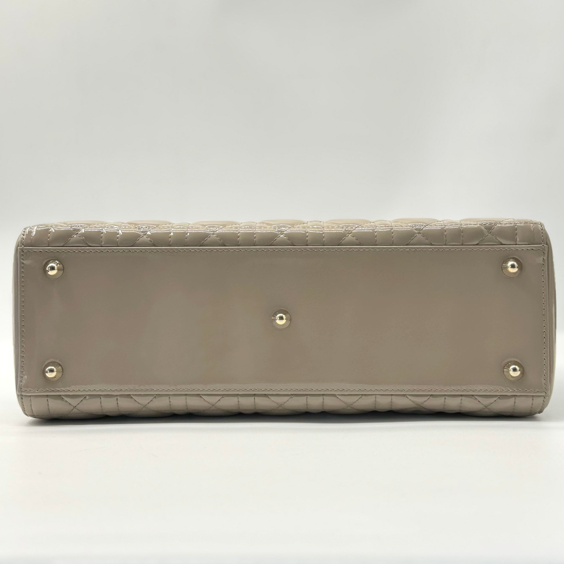 Christian Dior Vintage Lady Dior Bag Cannage Quilt Patent Large