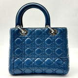 CHRISTIAN DIOR  Lambskin Cannage Medium Lady Dior Blue Pastel