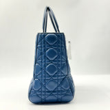 CHRISTIAN DIOR  Lambskin Cannage Medium Lady Dior Blue Pastel