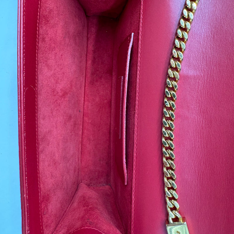 SAINT LAURENT  Smooth Calfskin Medium Classic Monogram Kate Tassel Satchel New Lipstick