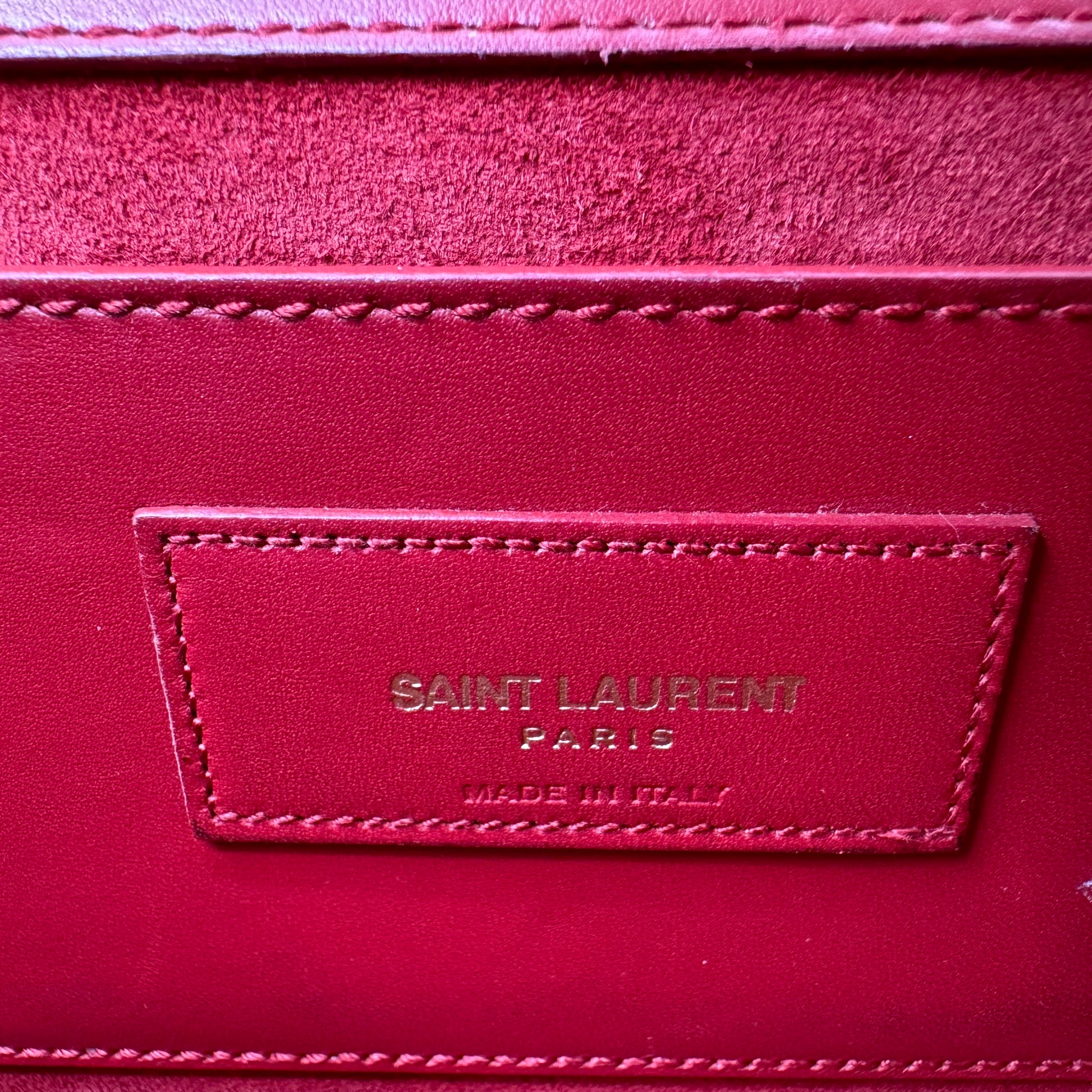 SAINT LAURENT  Smooth Calfskin Medium Classic Monogram Kate Tassel Satchel New Lipstick