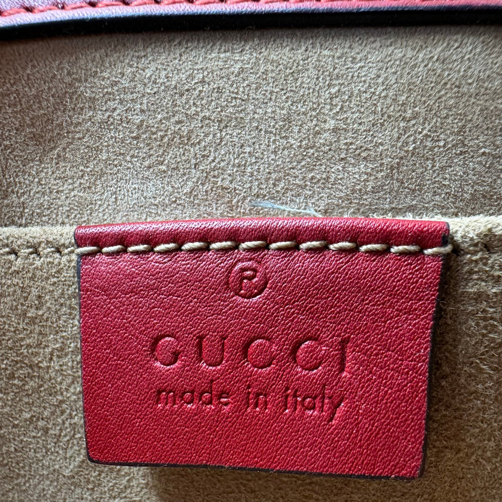 Gucci Pearly Padlock Shoulder Bag Studded Leather Small