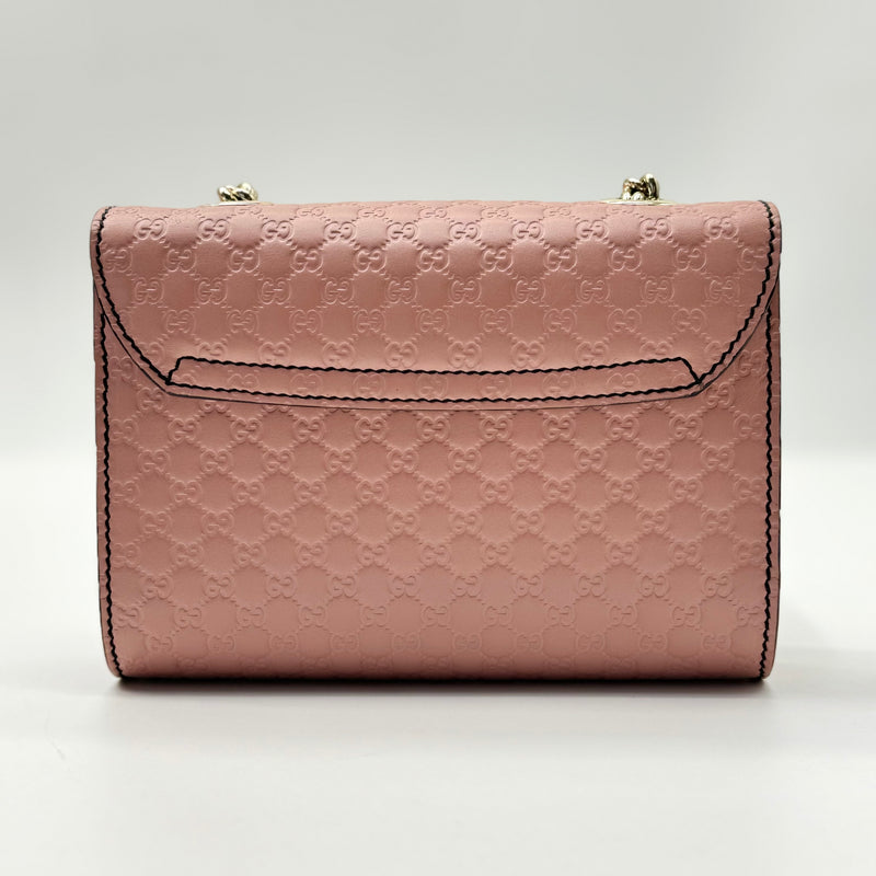 Gucci GUCCI Emily Chain Flap Bag Guccissima Leather Mini Soft Pink