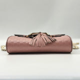 Gucci GUCCI Emily Chain Flap Bag Guccissima Leather Mini Soft Pink