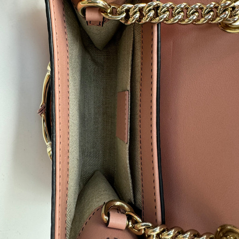 Gucci GUCCI Emily Chain Flap Bag Guccissima Leather Mini Soft Pink