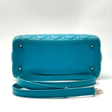 CHRISTIAN DIOR  Lambskin Cannage Mini Lady Dior Turquoise