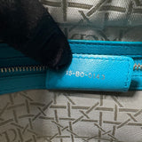 CHRISTIAN DIOR  Lambskin Cannage Mini Lady Dior Turquoise