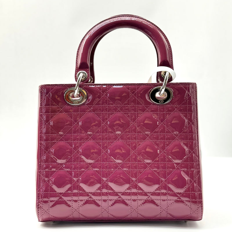 Christian Dior Lady Dior Bag Cannage Quilt Patent Medium