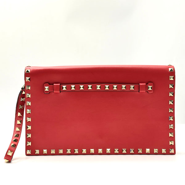 Valentino Garavani Rockstud Flap Clutch Leather