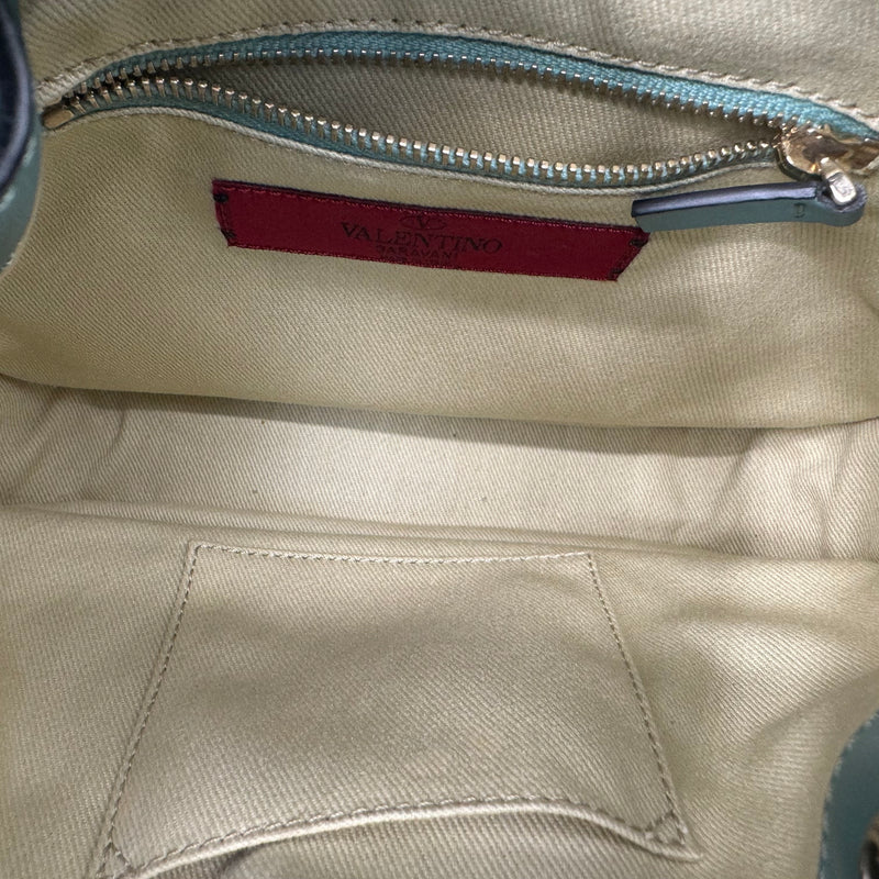 VALENTINO GARAVANI Vitello Rockstud Bucket Bag Paradise