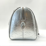 CHRISTIAN DIOR Silver Leather Logo Small Boston Bag