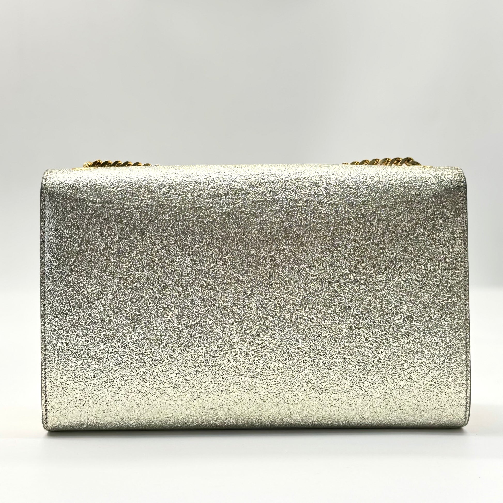 Saint Laurent  Metallic Calfskin Kate Monogram Tassel Chain Wallet Gold