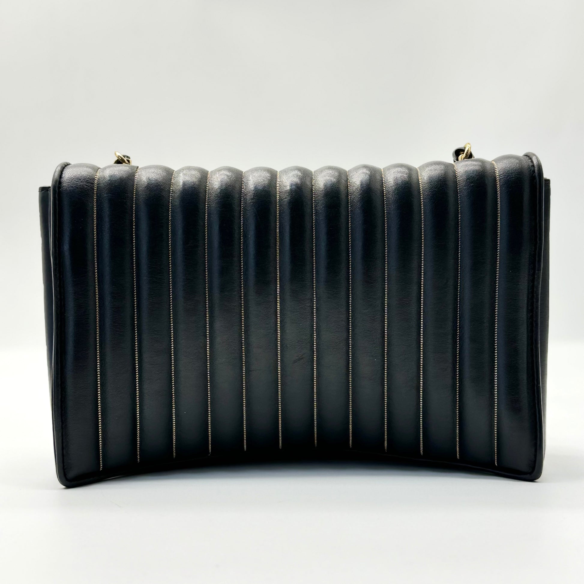 Salvatore Ferragamo Nappa Vertical Quilted Ginny Shoulder Bag