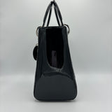 Lady Dior Bag Cannage Quilt Patent Medium Black