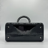 Lady Dior Bag Cannage Quilt Patent Medium Black