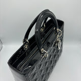 Lady Dior Bag Cannage Quilt Patent Large