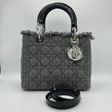 Lady Dior Bag Cannage Quilt Canvas Medium