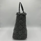 Lady Dior Bag Cannage Quilt Canvas Medium