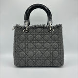 Lady Dior Bag Cannage Quilt Canvas Medium