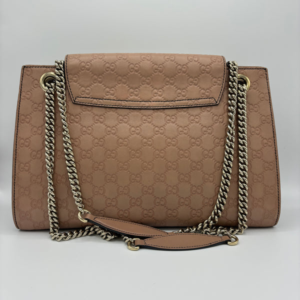 Emily Chain Flap Shoulder Bag Guccissima Leather Large