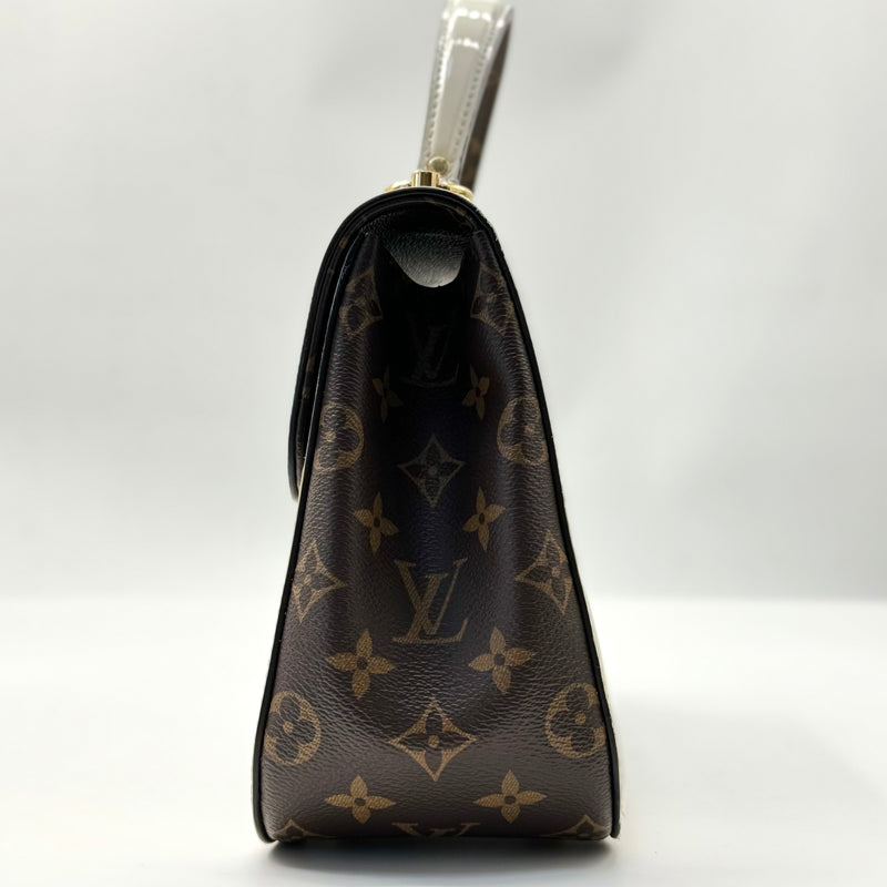 Louis Vuitton Cherrywood Handbag Vernis with Monogram Canvas PM