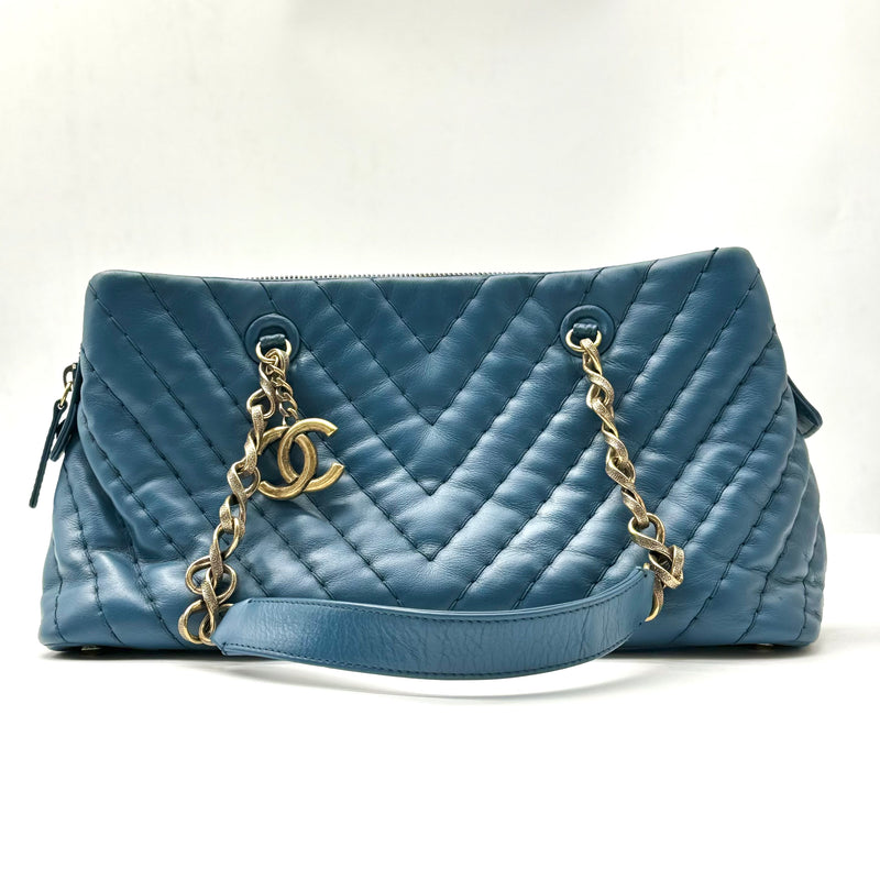 Chanel Surpique CC Charm Tote Chevron Iridescent Calfskin