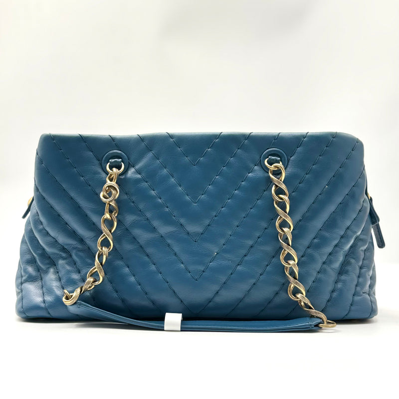 Chanel Surpique CC Charm Tote Chevron Iridescent Calfskin