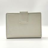 Vintage Christian Dior White Leather Compact Snap Wallet Floating