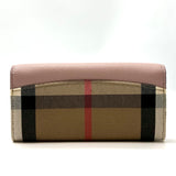 Burberry Porter Continental Wallet Leather and House Check Canvas Long