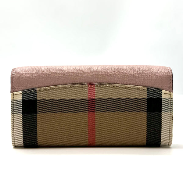 Burberry Porter Continental Wallet Leather and House Check Canvas Long