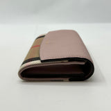 Burberry Porter Continental Wallet Leather and House Check Canvas Long