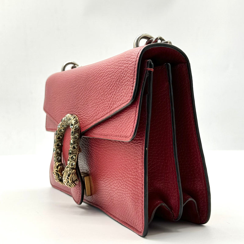 Dollar Calfskin Swarovski Crystal Small Dionysus Shoulder Bag Hibiscus Red