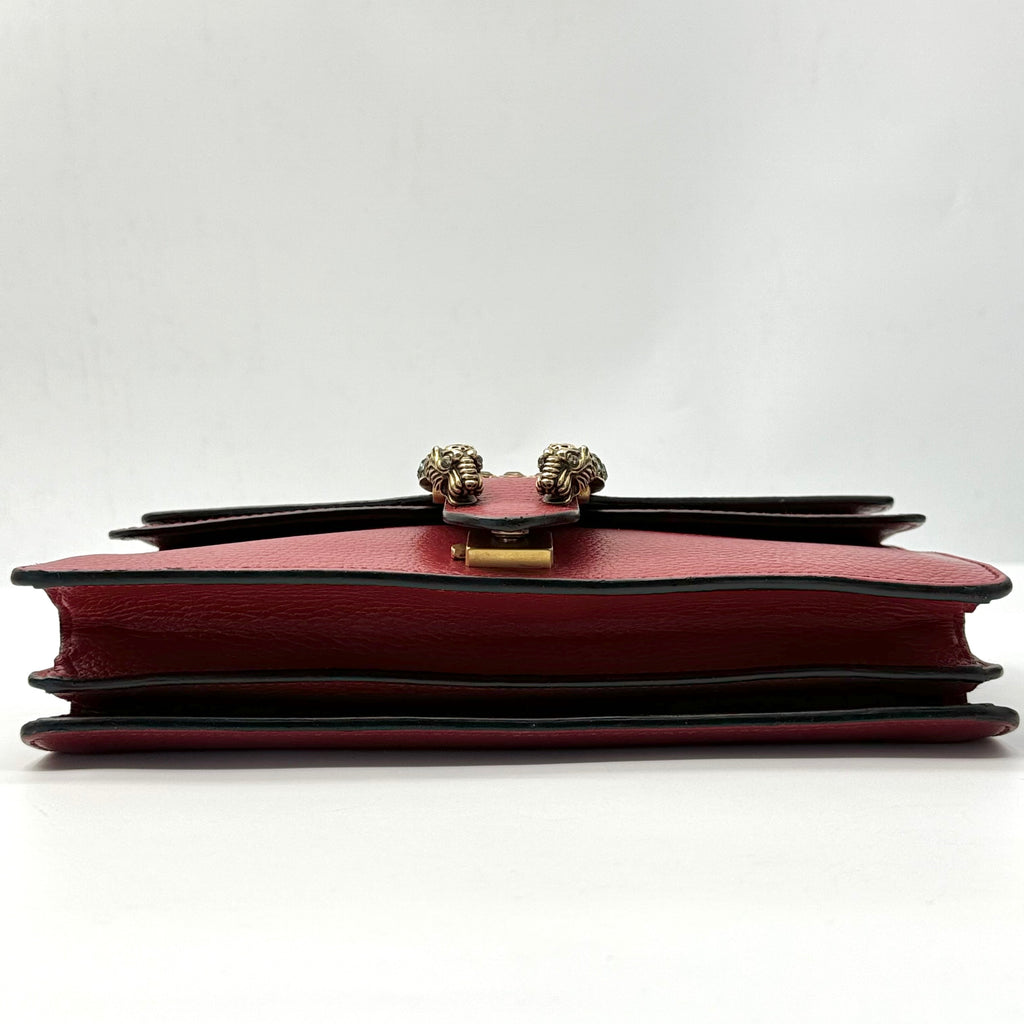 Dollar Calfskin Swarovski Crystal Small Dionysus Shoulder Bag Hibiscus Red