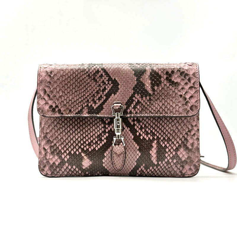 Gucci Brown Python Jackie Convertible Crossbody Bag