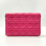 CHRISTIAN DIOR  Lambskin Cannage Miss Dior Promenade Pouch Pink Red