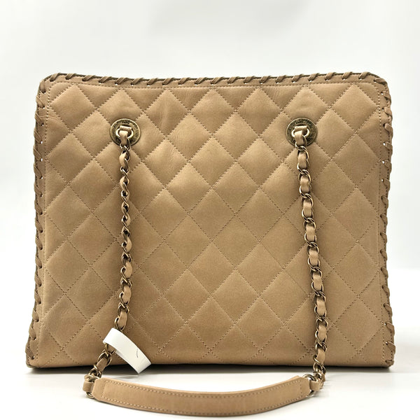 Chanel Whipstitch Tote Quilted Velvet Calfskin Medium