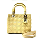 Christian Dior Lady Dior Bag Cannage Quilt Patent Medium