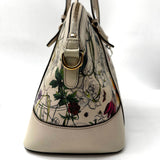 Gucci Nice Top Handle Bag Floral Canvas with Leather Medium