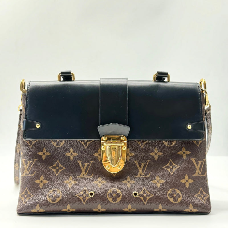 Monogram Canvas and Leather One Handle Flap MM Bag