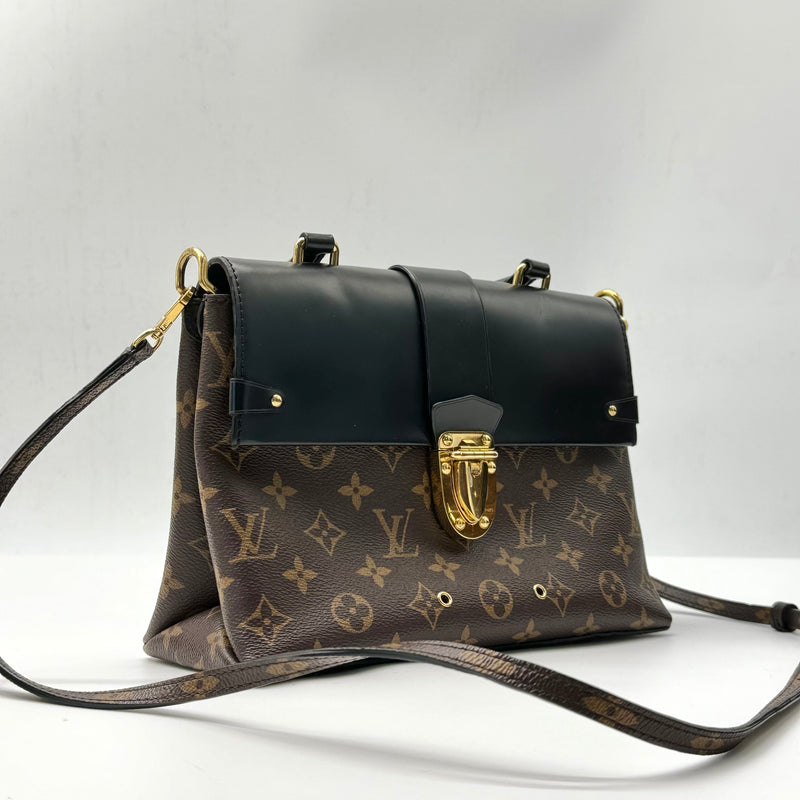 Monogram Canvas and Leather One Handle Flap MM Bag