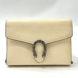 Dollar Calfskin Mini Dionysus Chain Wallet Mystic White