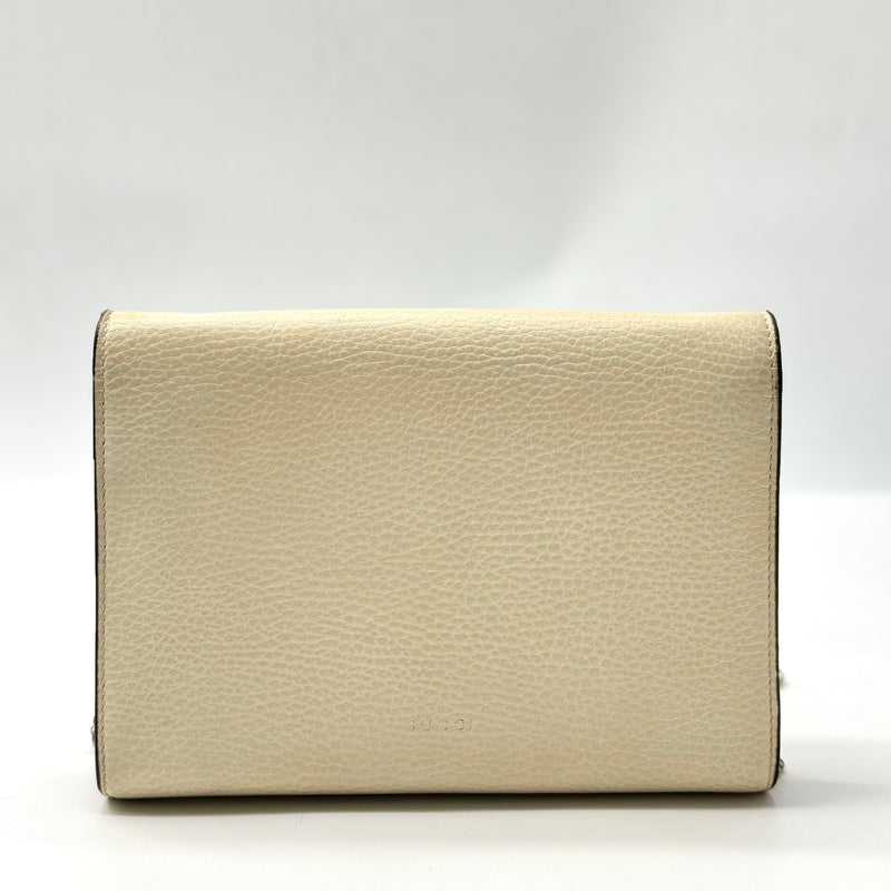 Dollar Calfskin Mini Dionysus Chain Wallet Mystic White