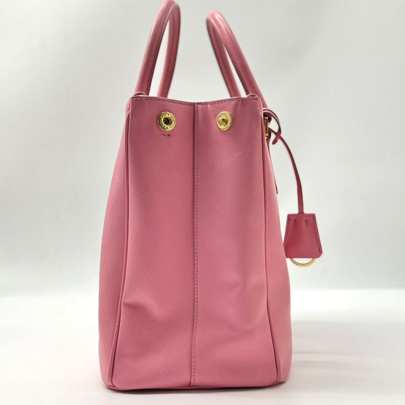 PRADA  Saffiano Medium Galleria Double Zip Tote Geranio