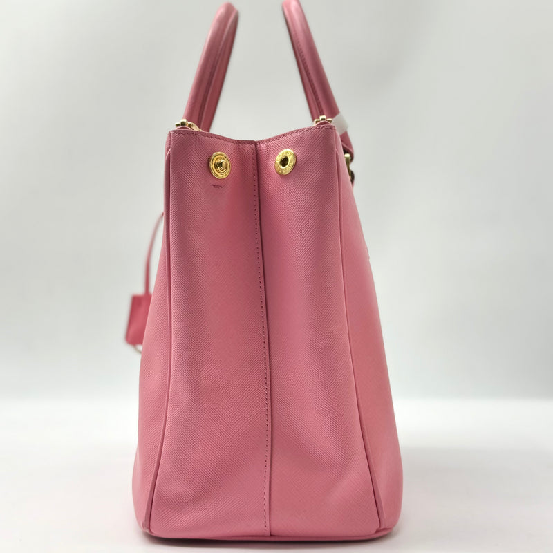 PRADA  Saffiano Medium Galleria Double Zip Tote Geranio