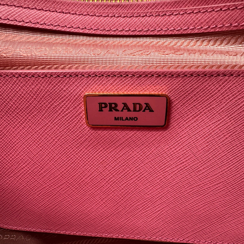 PRADA  Saffiano Medium Galleria Double Zip Tote Geranio