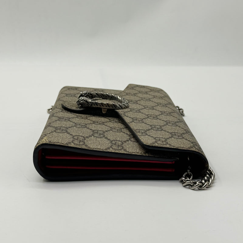 Dionysus Chain Wallet GG Coated Canvas Small