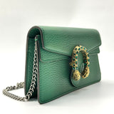 GUCCI  Calfskin Mini Dionysus Chain Wallet Emerald