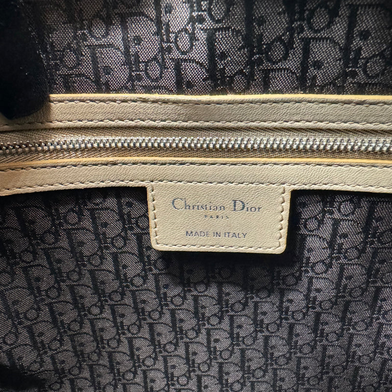 CHRISTIAN DIOR  Lambskin Cannage Large Lady Dior Beige