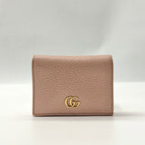 GUCCI Dollar Calfskin GG Marmont Card Case Perfect Pink